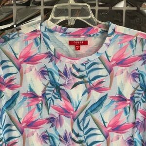 Guess - Floral Tee - Pink Purple - L